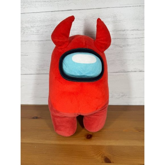 TOIKIDO Among Us Red 12" Plush with Devil Horns Pre-Loved, Good condition - Picture 1 of 7
